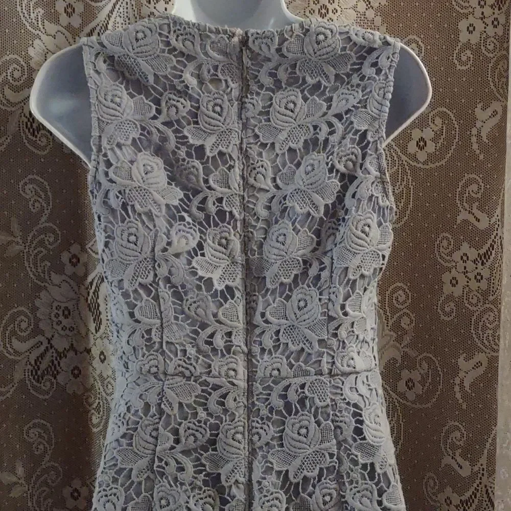 Banana Republic‎ size 0 sleeveless pastel blue lace feminine dress zip back